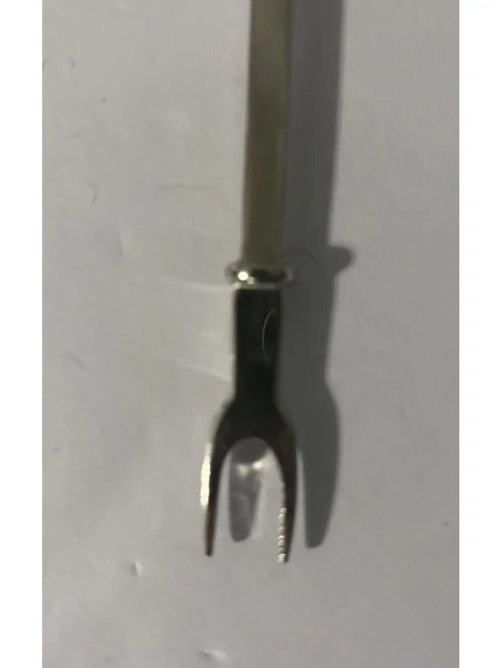 Vintage Cocktail Appetizer Fork Pick 6” Acrylics Handle “C” Logo Stainless